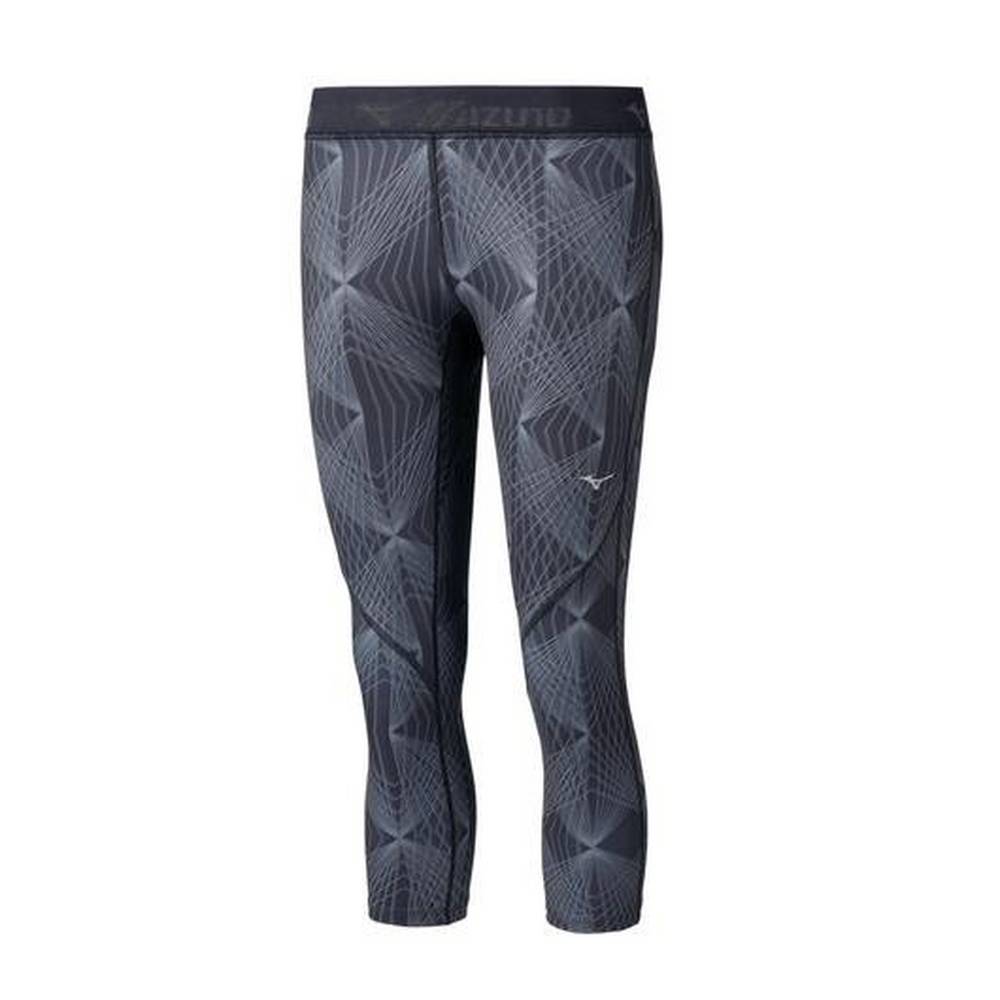 Damske Legíny Mizuno Impulse Printed ¾ Bezecke Čierne Vypredaj LEZT13465